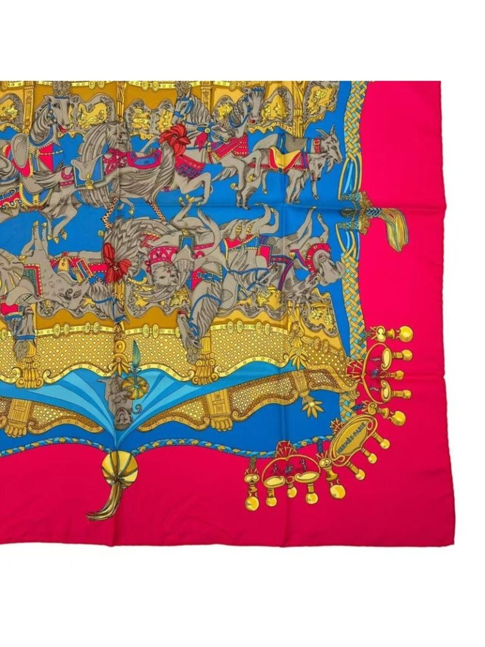 Hermes Carre 90 Silk Scarf Tournez Manege Merigo Land Rose Pink - Picture 5 of 6
